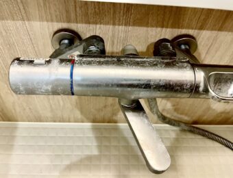 蛇口の白い水垢汚れ