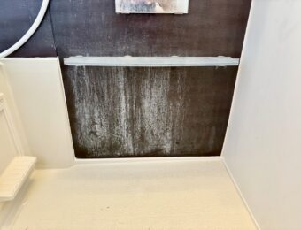 石鹸カス・水垢の目立つ浴室壁